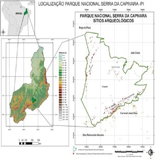 Fig. 2. Localisation de la Serra da Capivara, 2012. © Luciano Souza Silva basée sur CPRM et FUMDHAM 2011.