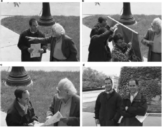 Figure  2.  Episodes  du  scénario  joué  au  cours  de  l’expérience  de  Simons  et  Levin  (1998)