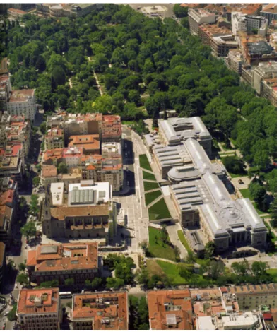 Fig. 7. Museo Nacional del Prado con ampliación de Rafael Moneo. Vista aérea  (Fotografía: Aeronor).