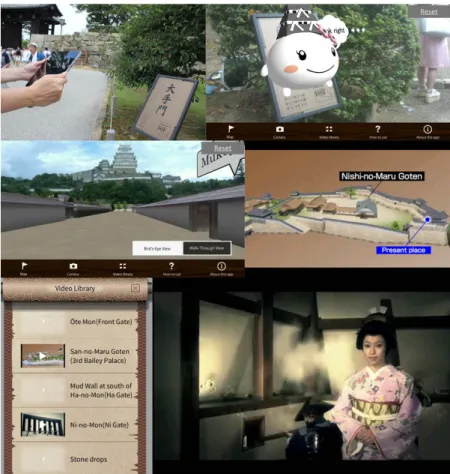 Fig. 9 : Application de réalité augmentée du château de Himeji : Himeji jō  dai hakken ! © Cad Center 