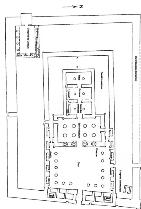 Fig. 1  Le temple de Mandoulis à Kalabchah. D’après G. Maspéro,  Rapport sur les temples immergés de Nubie , plan B.