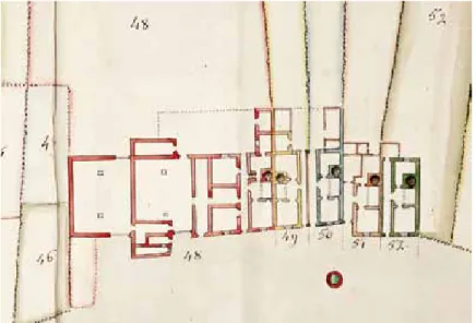 Fig. 7 : Extrait d’un plan de haute-Yutz dressé en 1748 par Cormontaigne (AD57 : C5).  