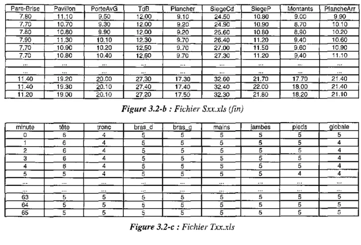 Figure 3.2-b : Fichier Sxx.xls (fin)
