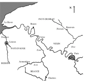 Figure 1 : localisation du Pays-d'Auge. 