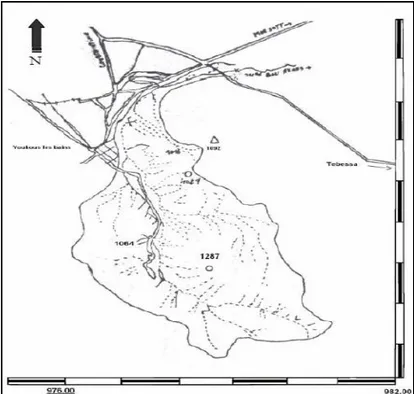 Figure 26: Bassin versant 'Youkous' Surface 17.5 Km2  Carte Youkous les bains Ech-1/50.000 