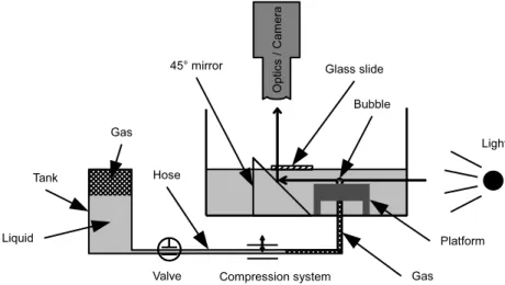 Figure 4.3.8: Schematic view of the second experimental setup used to validate the volume controlled bubble generation model