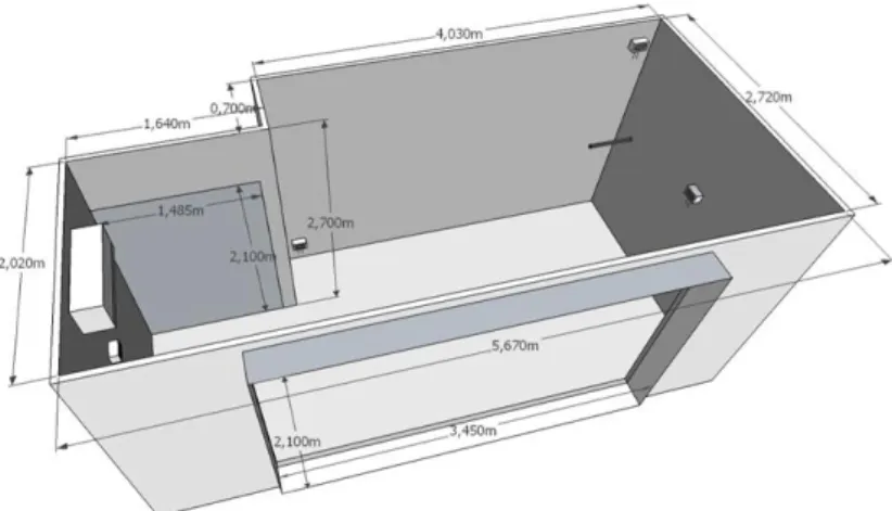Figure 8 : Schéma d’ensemble et dimensions principales de la pièce expérimentale IRINA développée par Mines Douai 