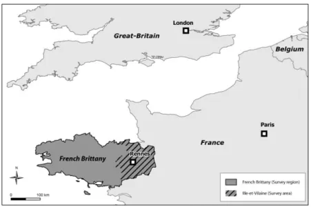 Figure 1  Survey area: The district of Ille-et-Vilaine in French Brittany 