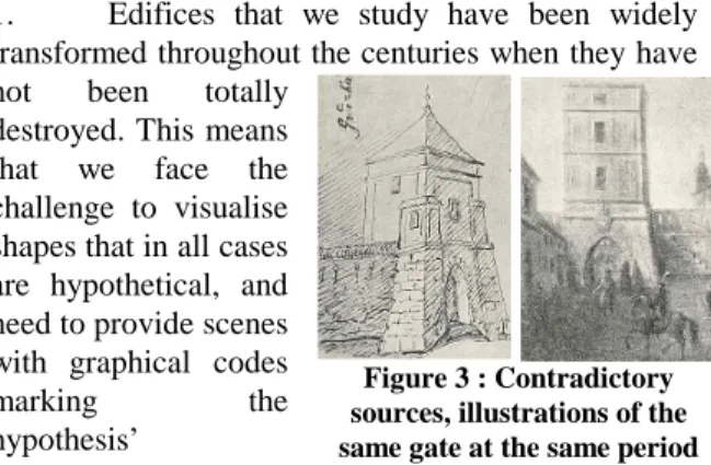 Figure 4 : Scene featuring architectural concepts corresponding to a selection by date (1802) at urban