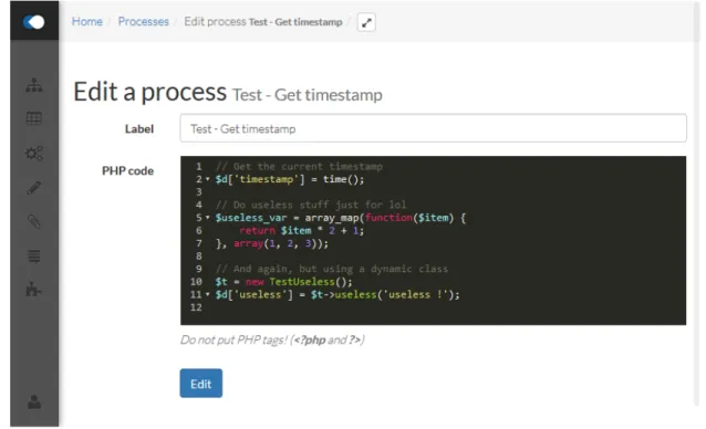 Figure 2.2 – L’écran d’édition de process dans GestionAIR