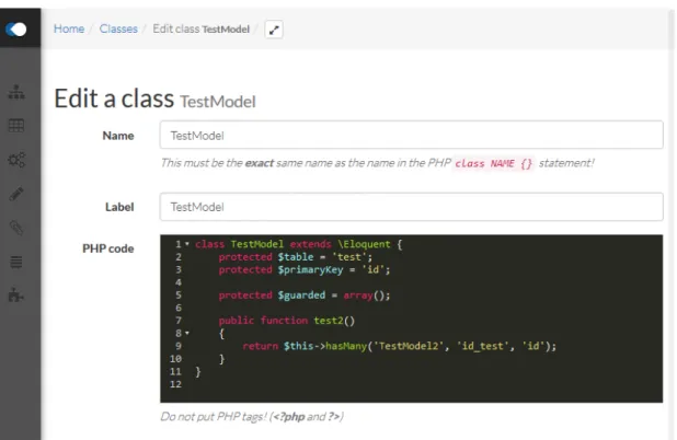 Figure 2.10 – L’écran d’édition de class dans GestionAIR