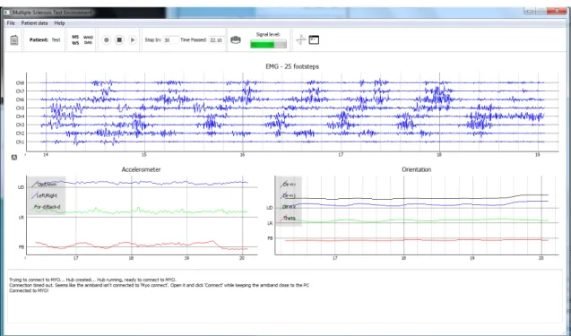 Figure 2.7: Graphical user interface developed for multiple sclerosis data acquisition.