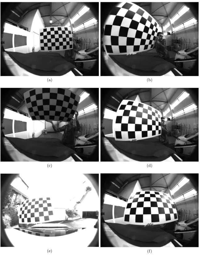 Figure 3.4: Calibration images. (a),(b) Fair image quality, dark squares are uniform, the contrast is high.