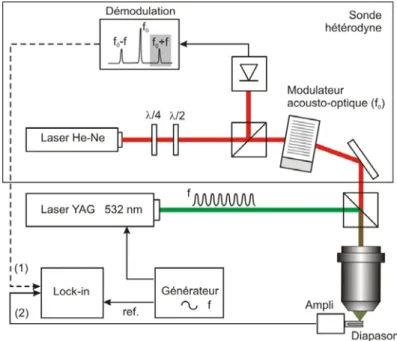 Fig. 1 – Schéma de la sonde interférométrique hétérodyne 