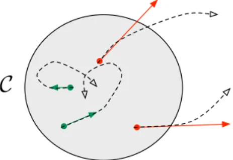 Fig. 2 – Particule dans C = D × R 2