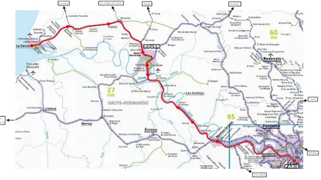 Figure 1: Ligne Paris St Lazare - Le Havre (code 340 000) 