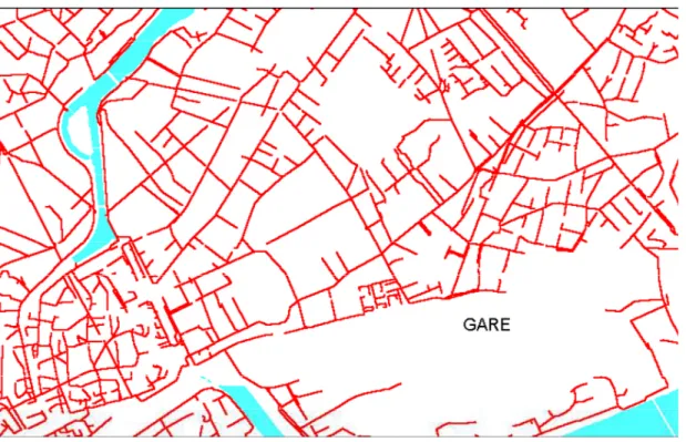 Figure 6 : Extrait d’un plan de réseau d’assainissement urbain 