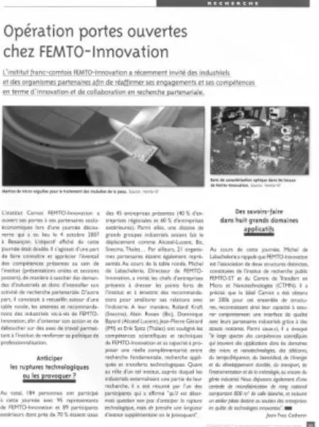 Figure 1. Micronora informations, janvier 2008 