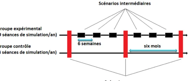 Figure 15 : Fréquence de répétition des séances de simulation sur un an 