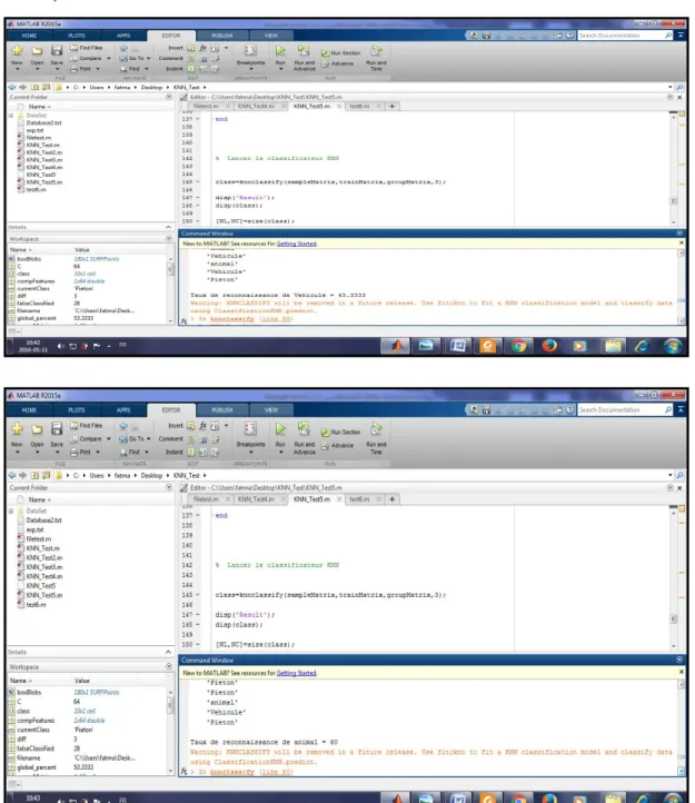 Figure 4.7 : interface pour KNN (K=3) 