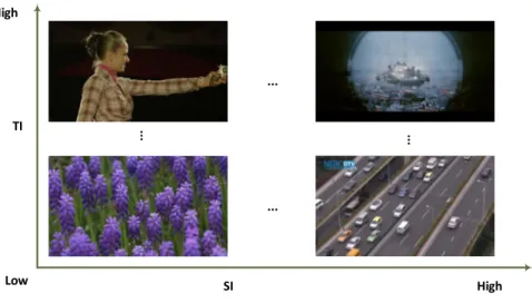 Figure 1.1 – Four sequences with different amounts of spatial and temporal information