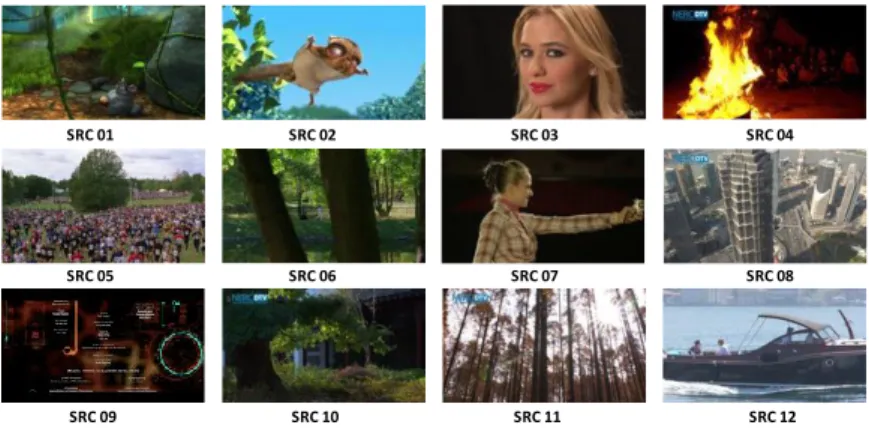 Figure 3.24 – 12 UHD video sequences that are used in Part III