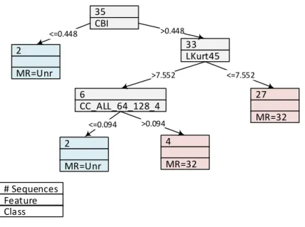 Figure 4.11 – Selected features to predict motion range using HM encoder