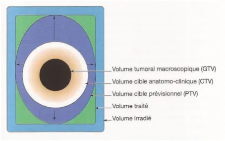 Figure 10 : Illustration schématique du principe des volumes définis par l’ICRU.  