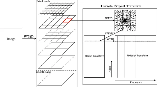Figure I.3 : Schéma de construction de la transformée en Curvelets d'une image [24].