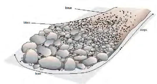 Figure 7 : Composition d’une lave torrentielle  