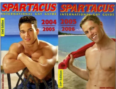 Fig. 2 : Couvertures du guide gay international Spartacus 