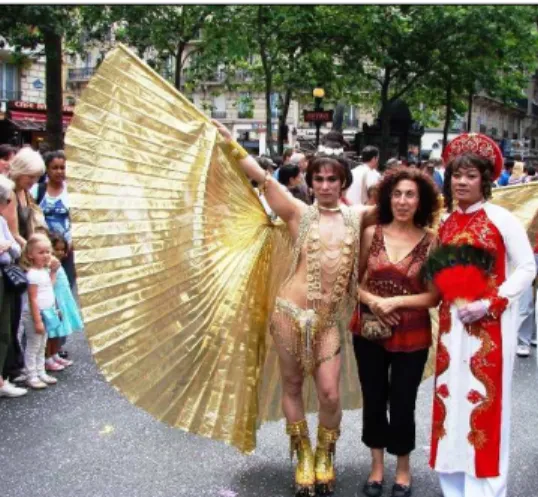 Fig. 7 : Soi/Autre, une frontière visible, Gay Pride 2008 de Paris (cliché : Stéphane Leroy) 