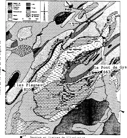 fig. 21 : MASSIf DU NIfflON - CARTE LITHOLOGIQUE (VUYLSTEEK 1983)