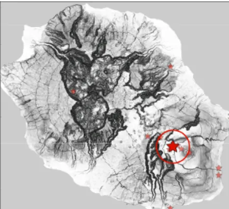 Figure 1: Localisation des deux points d’observation des Cendres de  Bellecombe (fond topographique: carte IGN TOP25 série bleue)