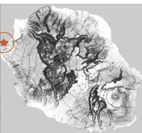 Figure 1: Localisation des deux points d’observation décrits  pour le géosite des dépôts d’avalanche de débris du Cap La  Houssaye (fond topographique: carte IGN TOP25 série 