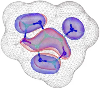 FIG. 3. Representation of the molecular cavity generated for the adenine molecule using van der Waal’s radii with a 1.1 scaling factor