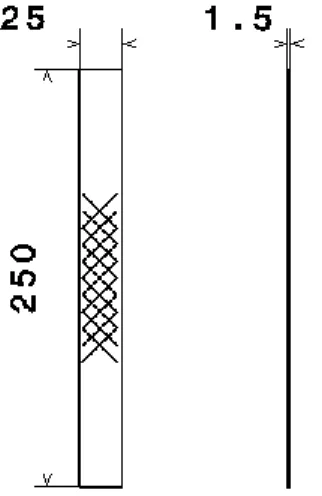 Fig. 1. Géométrie des éprouvettes de cisaillement Fig. 2. Géométrie des éprouvettes sens trame et chaine