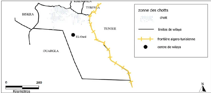 Figure n°01: situation géographique de la wilaya d'El-oued(original) 