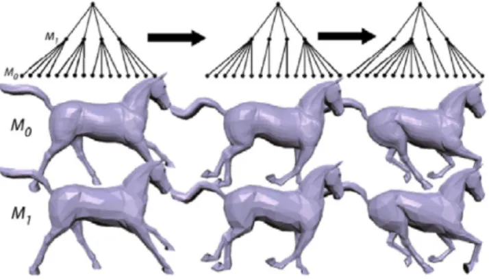 Figure 2.10: Progressive Time-Varying Meshes. The 3D Horse is presented at two levels of detail