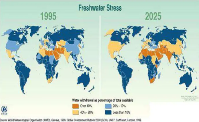 Figure  5 :  Augmentation  de  la  sécheresse  mondiale  (Philippe  Rekacewicz  (Le  Monde  diplomatique), Février 2006)