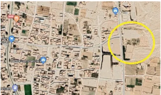 Figure 6 : Situation géographique de la station 1 (Ghamra) (Google Earth 2018). 