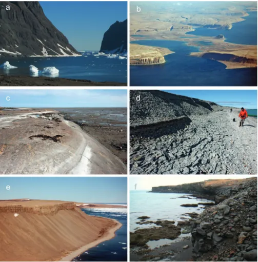 Figure 3.1 : Panorama des types de côtes rocheuses arctiques et subarctiques.