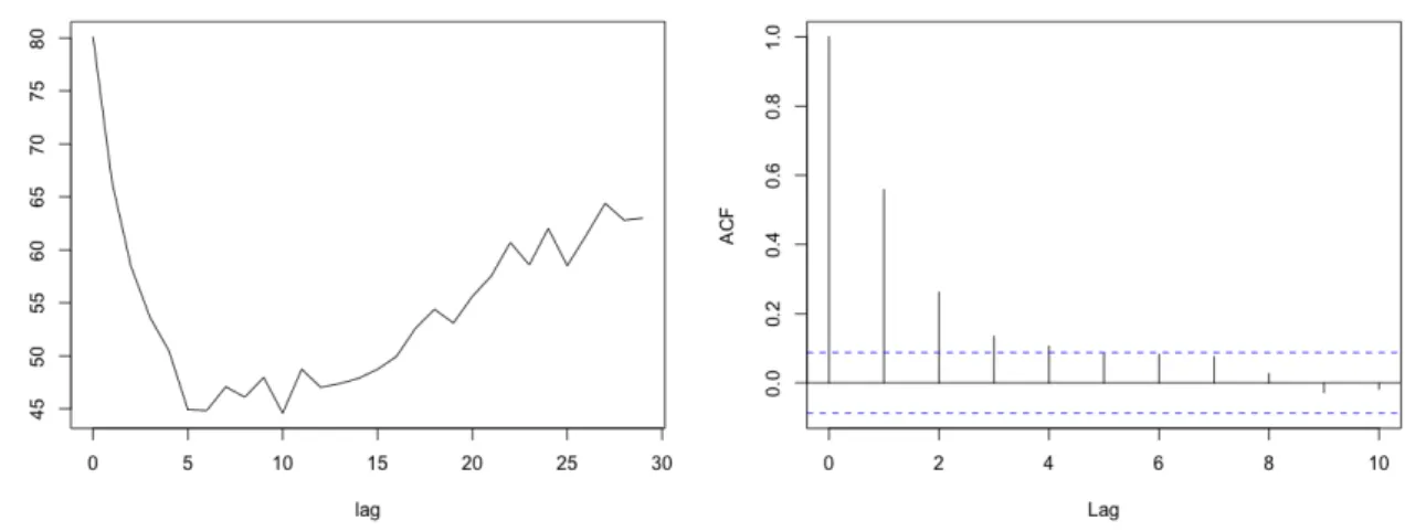 Figure 3.3 – Plots output by slm for the kernel method with bootstrap selection of the order.