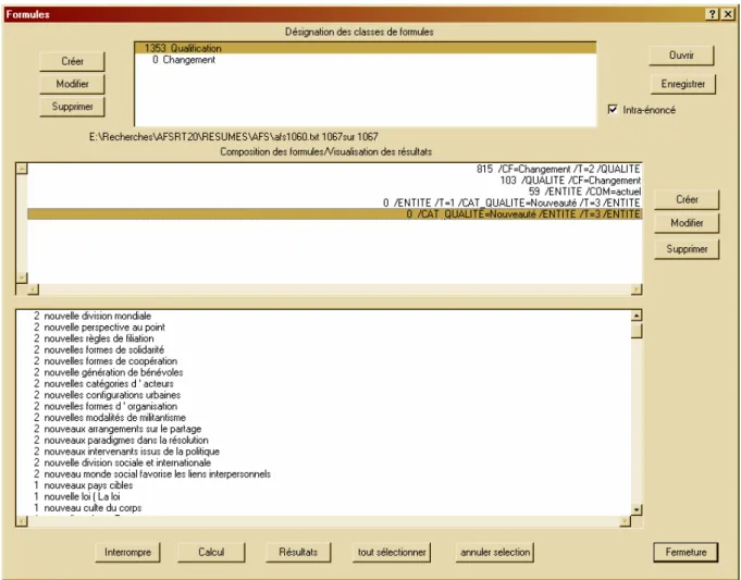 Figure 5 Formules de qualifications du changement 