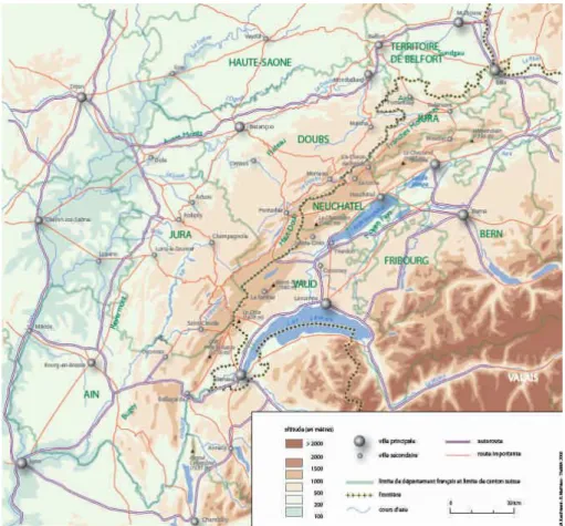 Figure 1 : L’arc jurassien franco-suisse (Source :  Rapport final Etude Canededo, 2006)