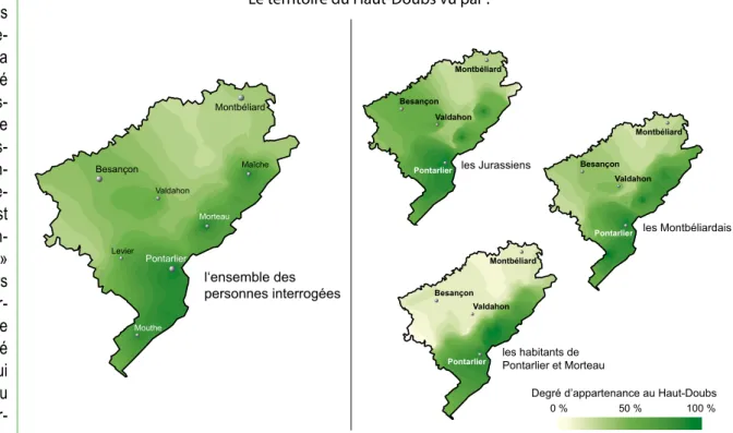 Figure 5 : représentation  mentale du territoire du  Haut-Doubs en fonction 