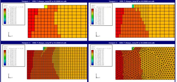 Fig. 2.22 – Champs d’endommagement d 12 sur les éprouvettes virtuelles - Modèle 2, absence de localisation