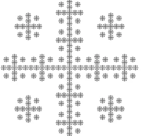 Figure 6. Un  tapis de  Sierpinski  hybride en  guise de  ville fractale théorique 