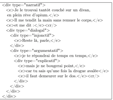 Figure 4.1 – Extrait annoté de « L’Orient » correspondant aux lignes 14 à 29 de l’annexe A.1.