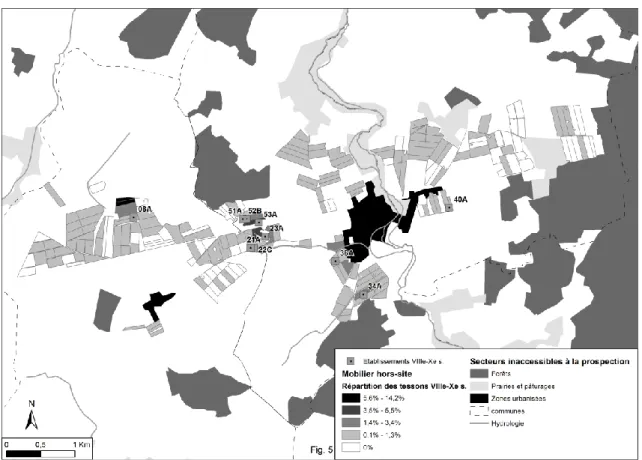 fig. 5 : Occupation du sol au VIIIe-Xe siècle d’après les sources archéologiques 